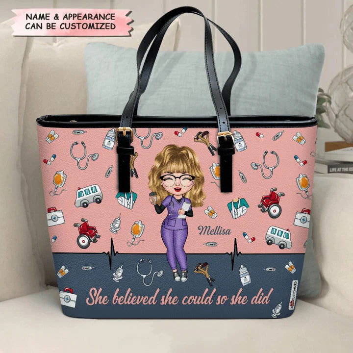 Personalized Leather Bucket Bag - Birthday, Nurses' Day Gift For Nurse - It's A Beautiful Day To Save Lives ARND018