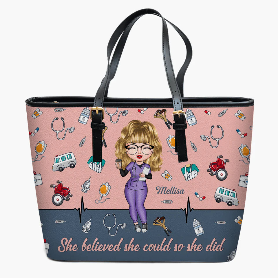 Personalized Leather Bucket Bag - Birthday, Nurses' Day Gift For Nurse - It's A Beautiful Day To Save Lives ARND018