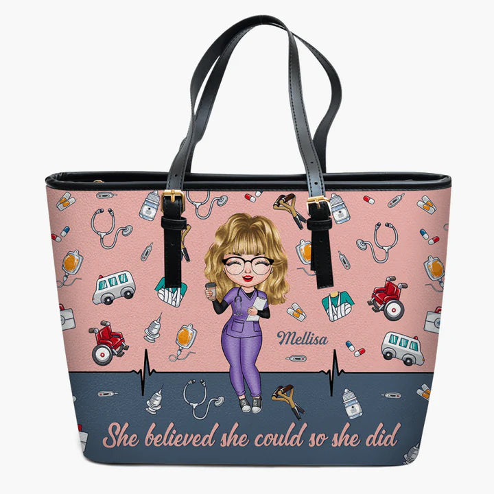 Personalized Leather Bucket Bag - Birthday, Nurses' Day Gift For Nurse - It's A Beautiful Day To Save Lives ARND018