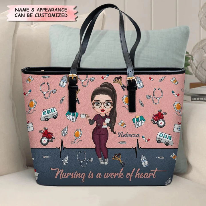 Personalized Leather Bucket Bag - Birthday, Nurses' Day Gift For Nurse - It's A Beautiful Day To Save Lives ARND018