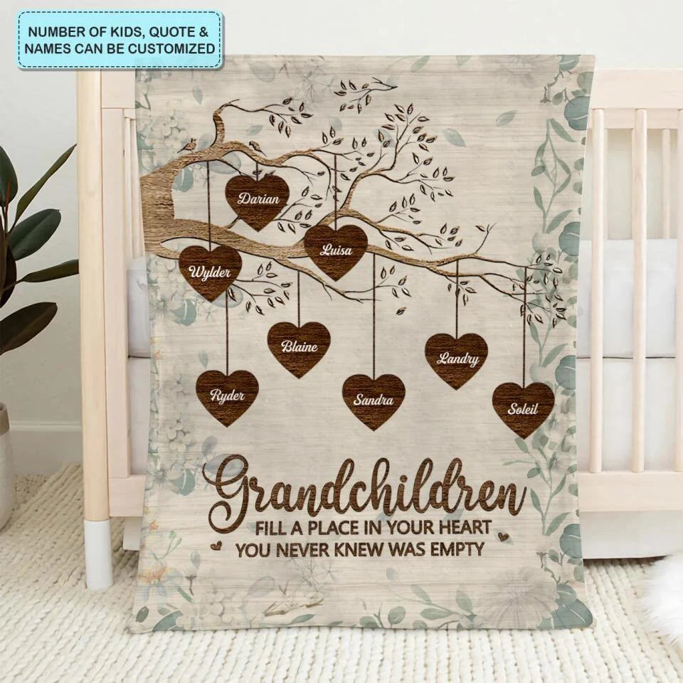 Grandkids Make Life More Grand - Personalized Blanket - Gift For Grandma