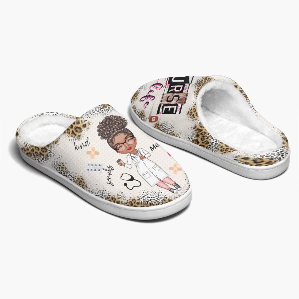 Personalized Slippers - Nurse's Day, Birthday Gift For Nurse - Nurse Life Scrubs ARND0014