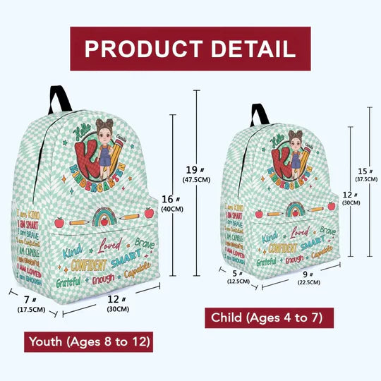 Personalized Custom Backpack - Back To School, Birthday Gift For Kindergarten, Pre-K, 1st Grade, 2nd Grade, 3rd Grade, 4th Grade, 5th Grade, 6th Grade Kid - Hello Kindergarten