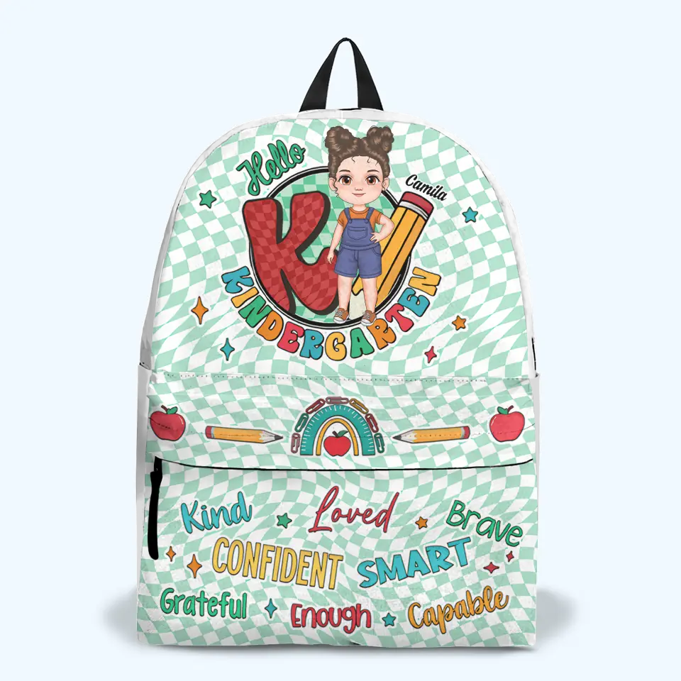 Personalized Custom Backpack - Back To School, Birthday Gift For Kindergarten, Pre-K, 1st Grade, 2nd Grade, 3rd Grade, 4th Grade, 5th Grade, 6th Grade Kid - Hello Kindergarten