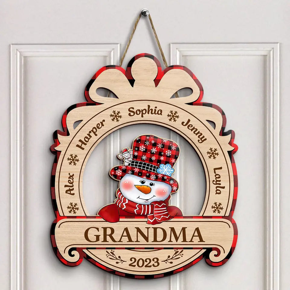 Snowman Grandma Christmas Sign