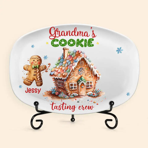 Grandma's Cookie Tasting Crew - Personalized Custom Platter - Christmas Gift For Grandma, Mom, Family Members