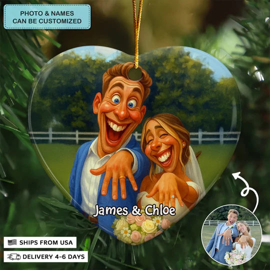Happily Ever Laughter - Ceramic Ornament - Christmas Gift For Couple, Boyfriend, Girlfriend, Wife, Husband AGP0HT040