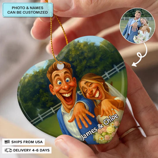 Happily Ever Laughter - Ceramic Ornament - Christmas Gift For Couple, Boyfriend, Girlfriend, Wife, Husband AGP0HT040