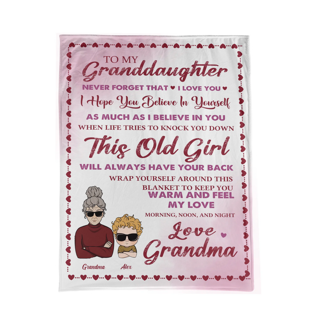 The Love Between Grandma And Granddaughter - Personalized Blanket