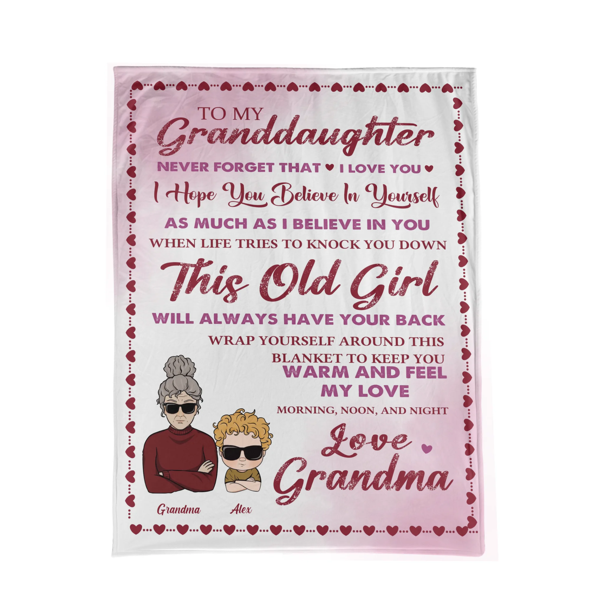 The Love Between Grandma And Granddaughter - Personalized Blanket