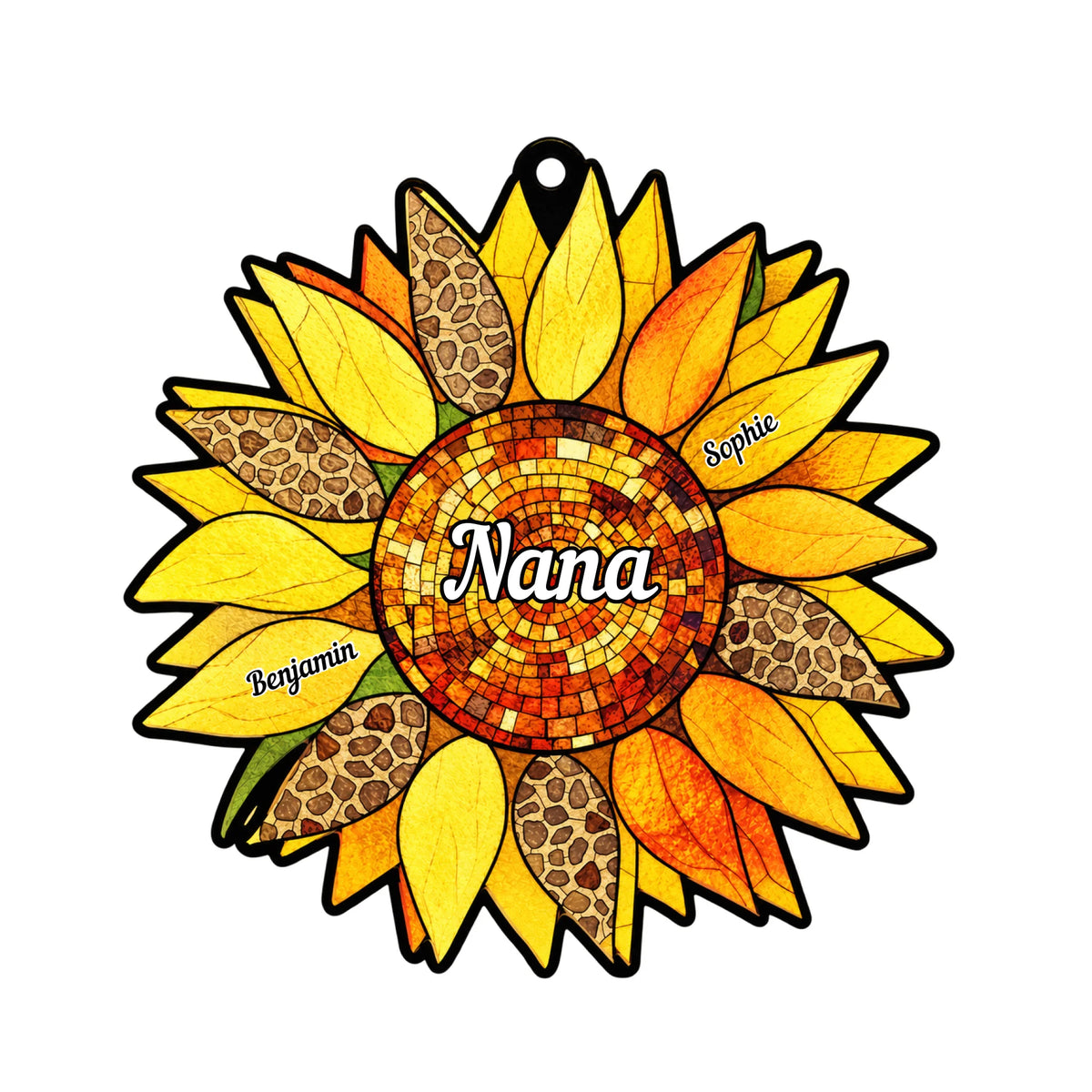 Personalized Sunflower Suncatcher with Family Names