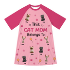 Personalized Dog Mom and Cat Mom Nightgown with Pet Breeds