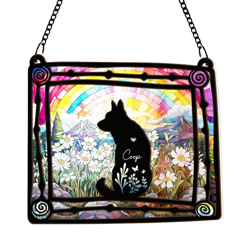 Personalized Dog Memorial Suncatcher with Breed and Name