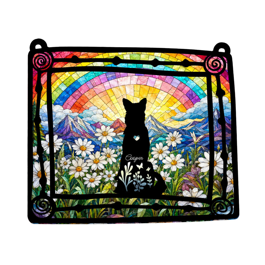 Personalized Dog Memorial Suncatcher with Breed and Name