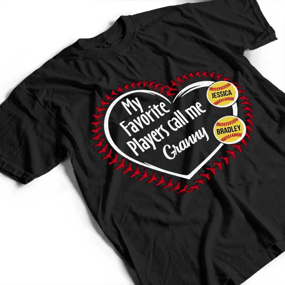 My Favorite Players Call Me Grandma Shirt detail view
