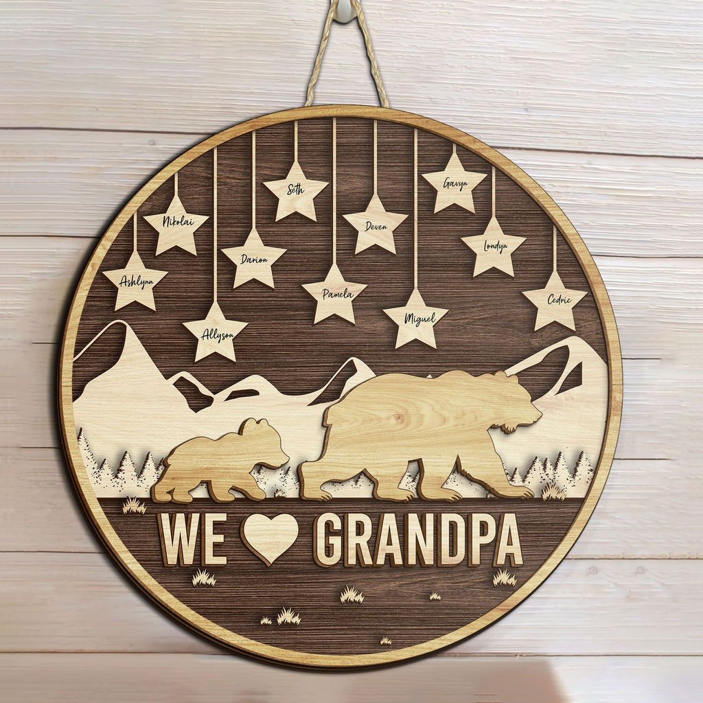 We Love Grandpa wood sign view 3